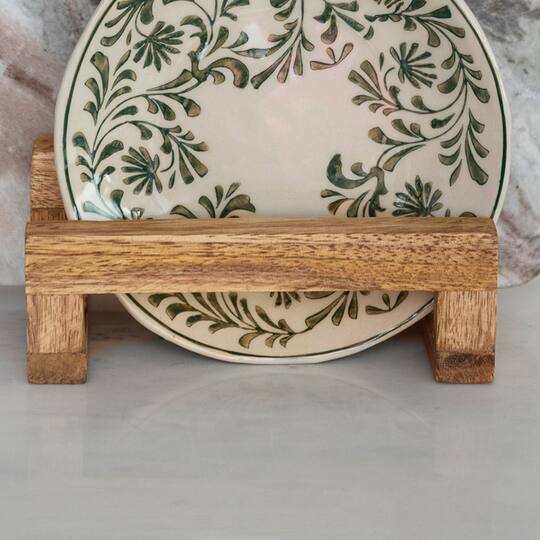 Hello Honey® 6" Natural 3 Section Mango Wood Cutting Board Stand